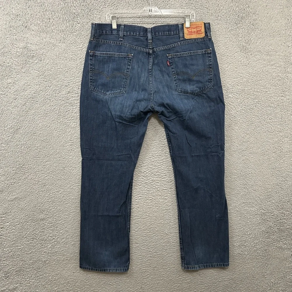 Levis Jeans Mens 38x30 Blue Denim 514 Straight Medium Wash America Red Tab Adult